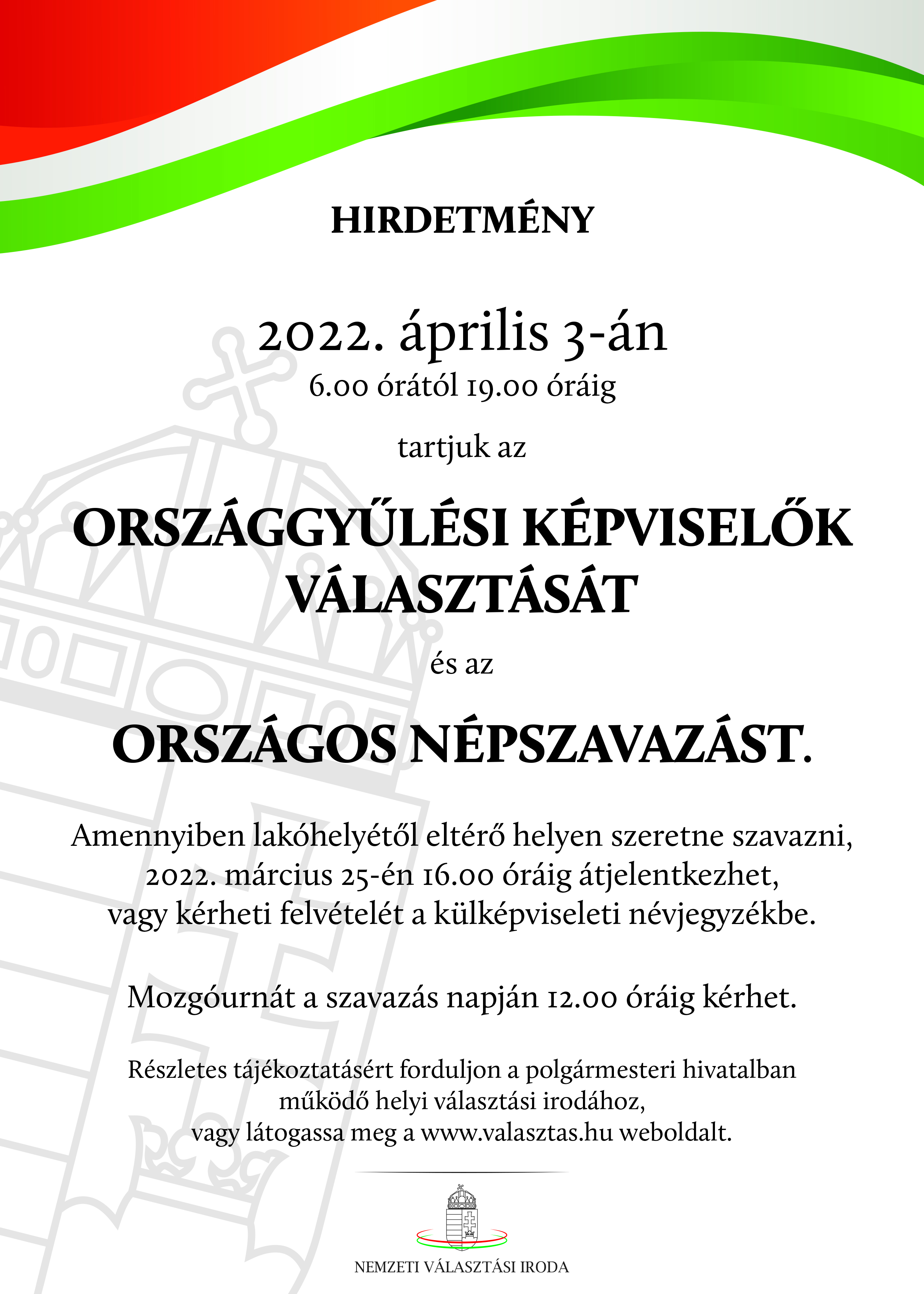 Országgyűlési Választás 2022 plakát