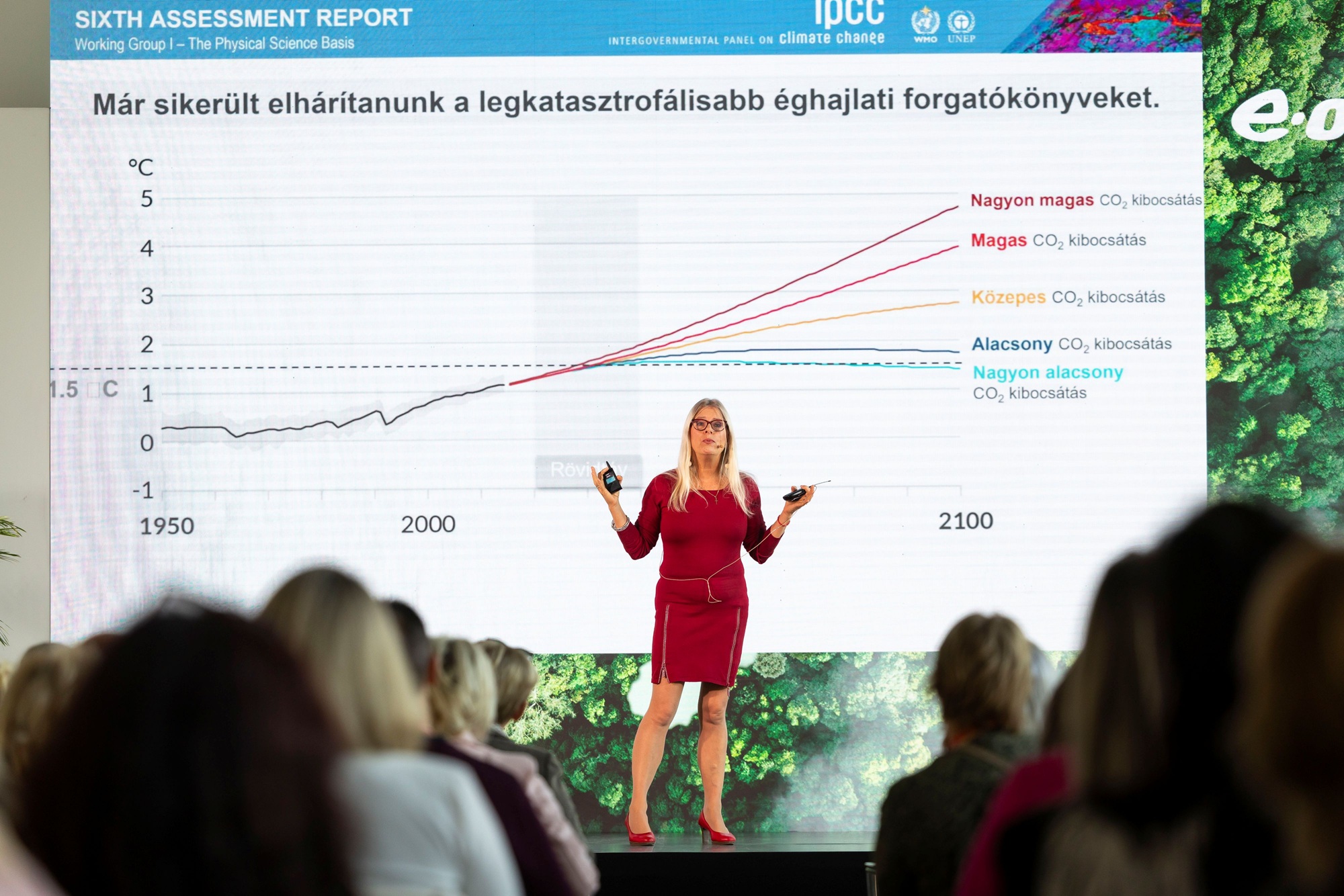 Ürge-Vorsatz Diana klímakutató, a Föld bajnokai zsűri tagja előad a Föld bajnokai gálán